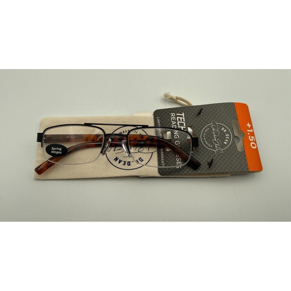 ICU Eyewear Dr. Dean Edell Tech Reading Glasses 1.50 Magnification Brown Frame